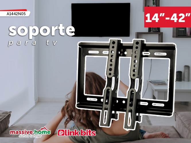 soporte fijo link bits a1442n05, para pantallas de 14 a 42 pulgadas, accesorios incluidos, facil de instalar