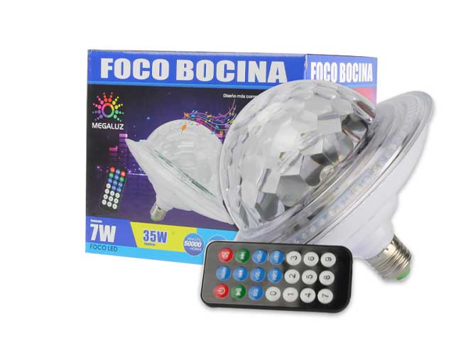 Foco bocina disco VL-042 vl-003, bluetooth, lector USB, iluminacion colorida y control remoto