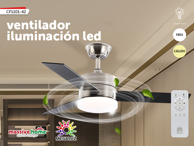 VENTILADOR DE TECHO CON LAMPARA LED CF1101-42
