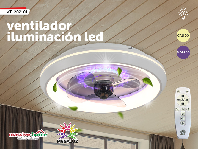 VENTILADOR DE TECHO CON LAMPARA LED VTL202101