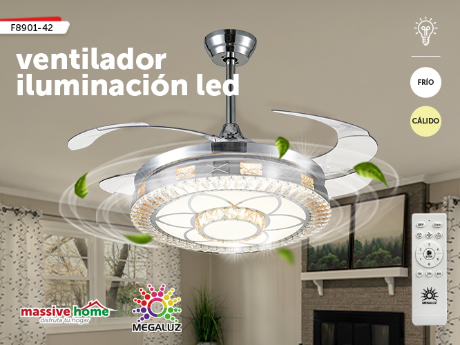 VENTILADOR DE TECHO CON LAMPARA  LED F8901-42