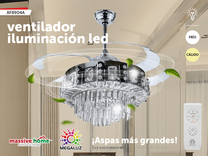 VENTILADOR DE TECHO CON LAMPARA LED AF8904A