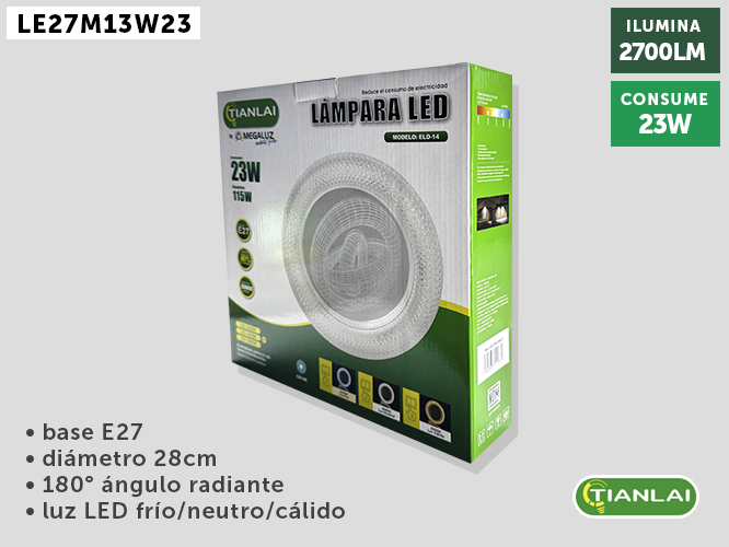 LÁMPARA LED LE27M13W23
