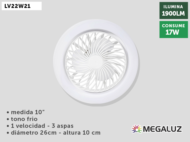 LAMP VENT TECHO LV22W21