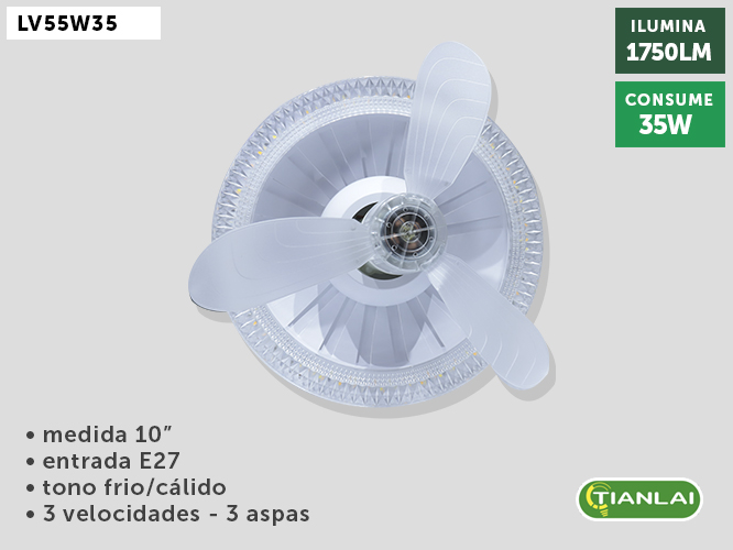 LAMP VENT TECHO LV55W35