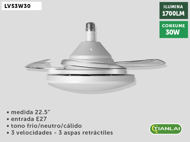 LAMP VENT TECHO LV53W30