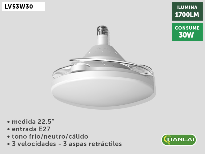 LAMP VENT TECHO LV53W30