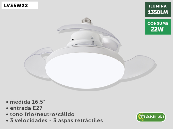 LAMP VENT TECHO LV53W22
