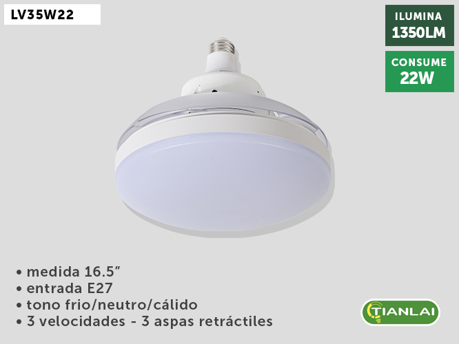 LAMP VENT TECHO LV53W22